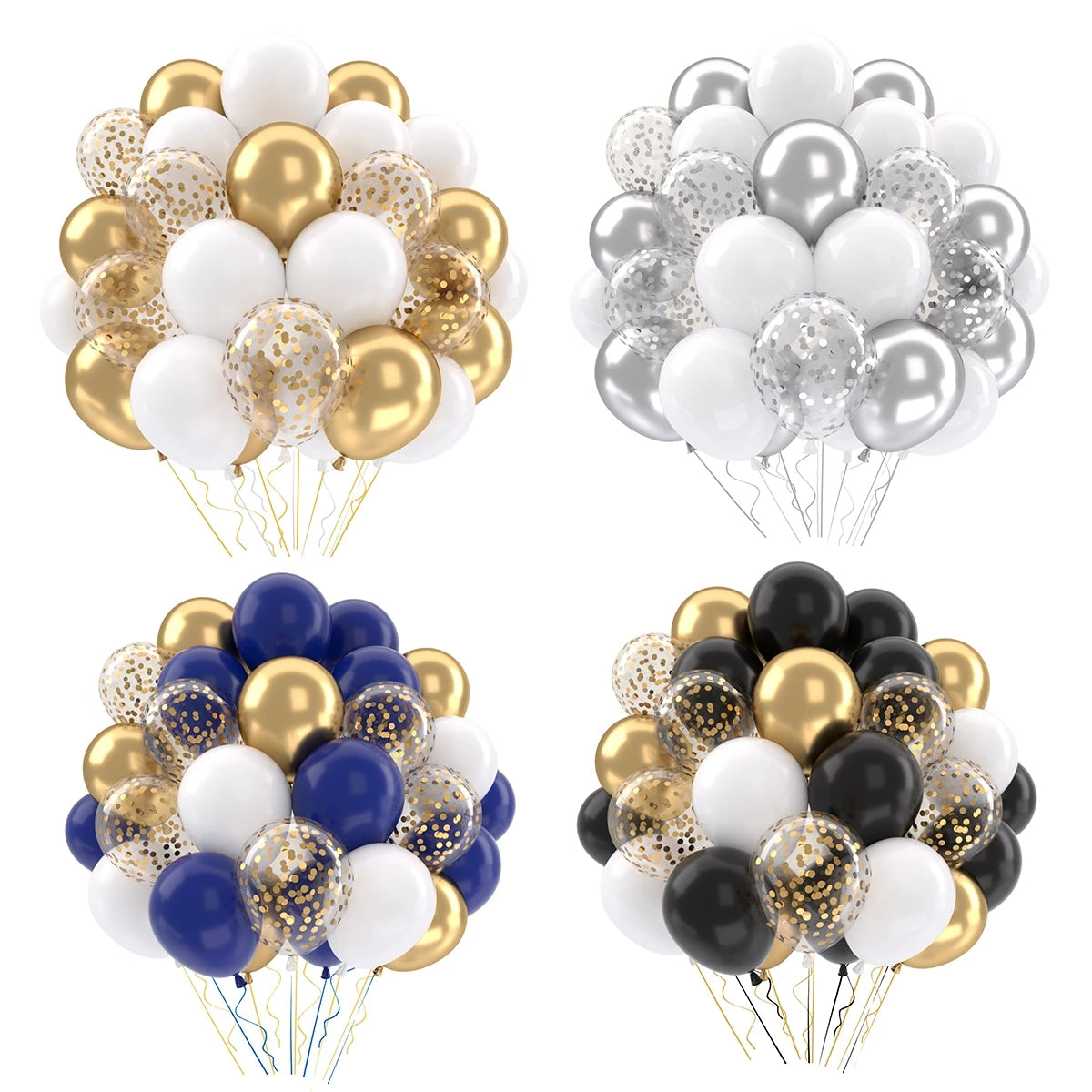 Metallic Pearl and Confetti Balloons – Decorative Latex Set for Party Events