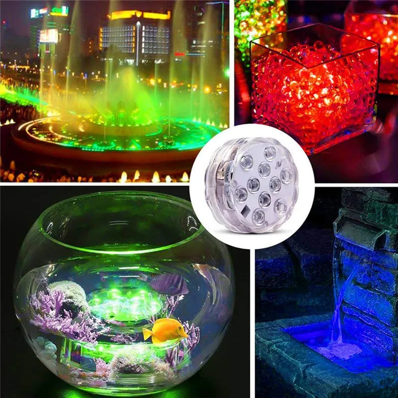 RGB LED Submersible Light – Waterproof Battery Operated Decor for Pool Parties