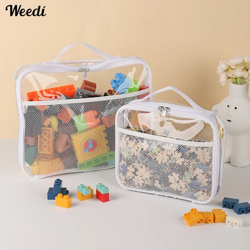 Transparent Toy Storage Bag – Large Capacity Organizer for Kids Block Toys