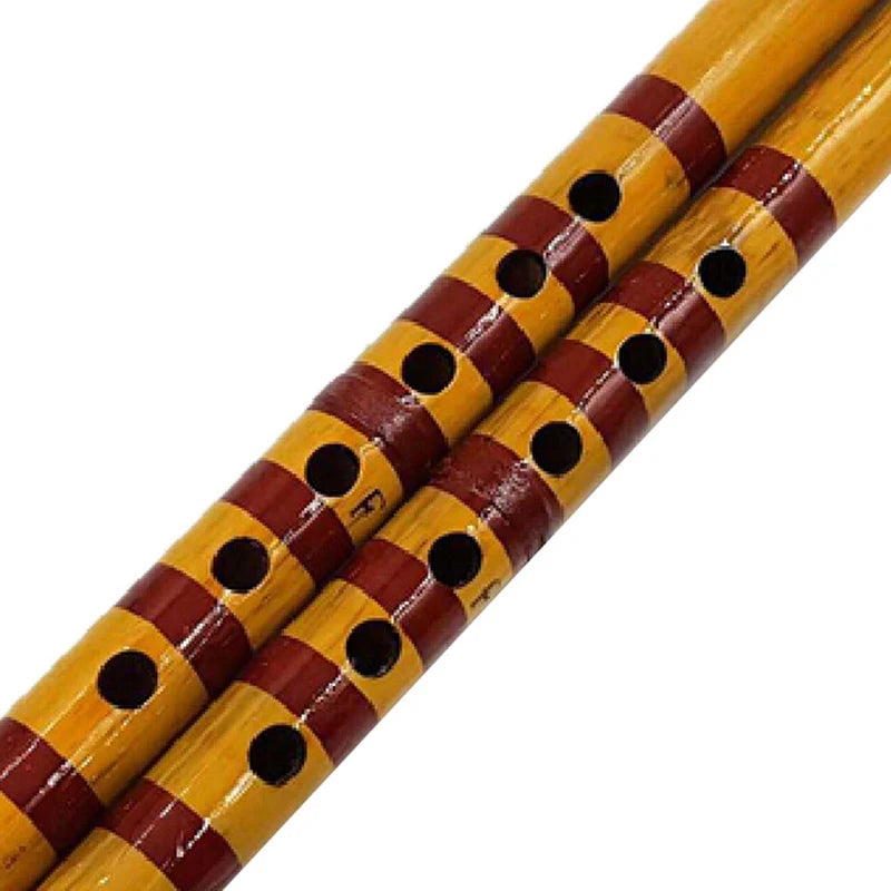 Handmade Bamboo Bansuri Flute – Traditional Wooden Musical Instrument for Decor