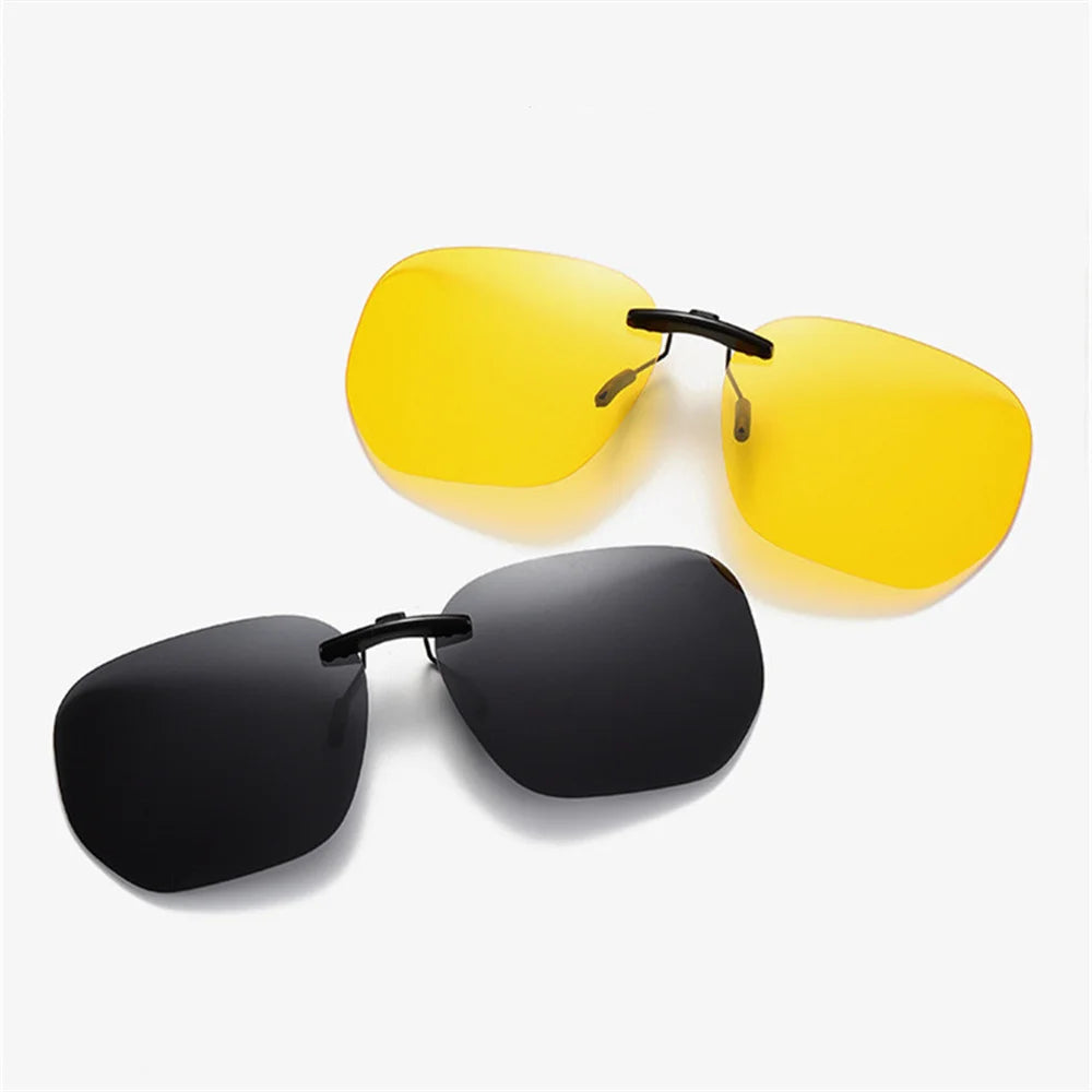 Polarized Clip-On Sunglasses – Square UV400 Lenses for Driving and Fishing