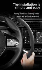 Suede Steering Wheel Cover – Anti-Slip Segmented Grip for Peugeot Vehicles