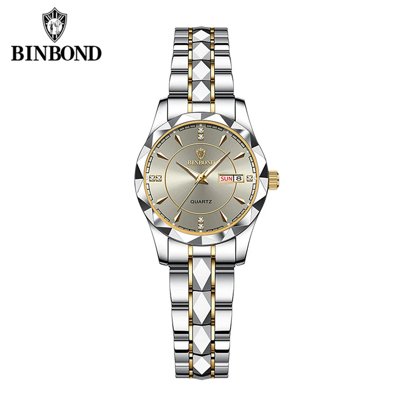 Stainless Steel Quartz Watch – Waterproof Luminous Accessory for Women