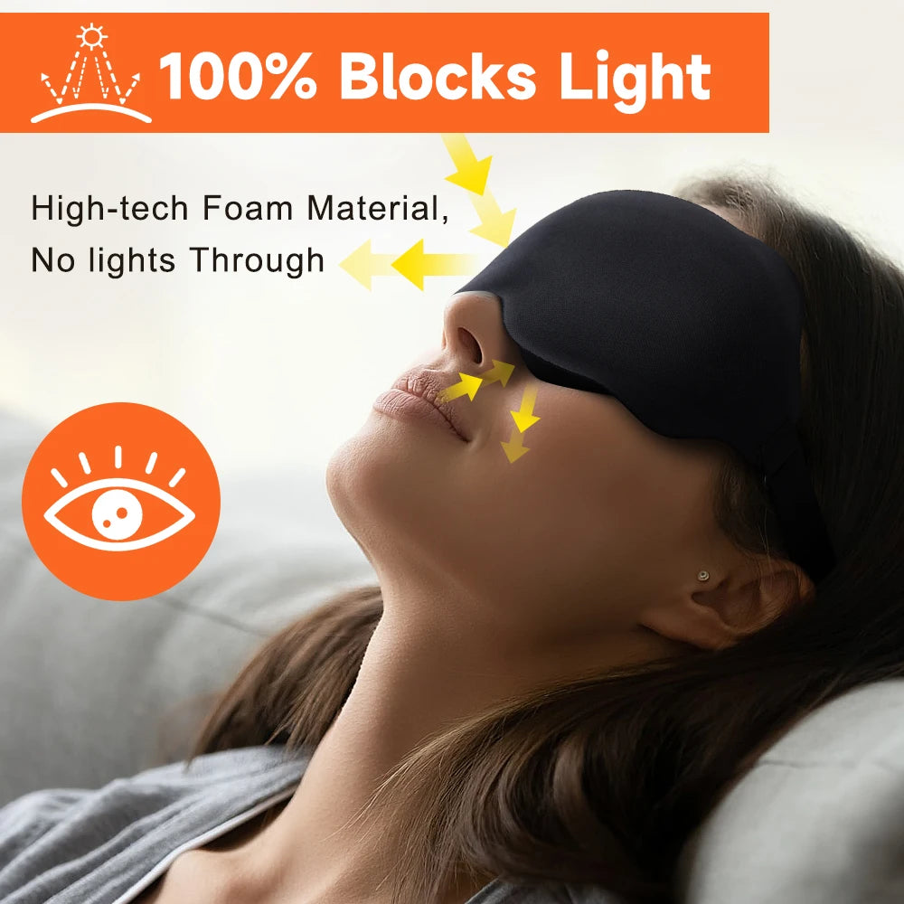 Soft 3D Sleeping Mask – Breathable Light Blocking Eyeshade for Travel