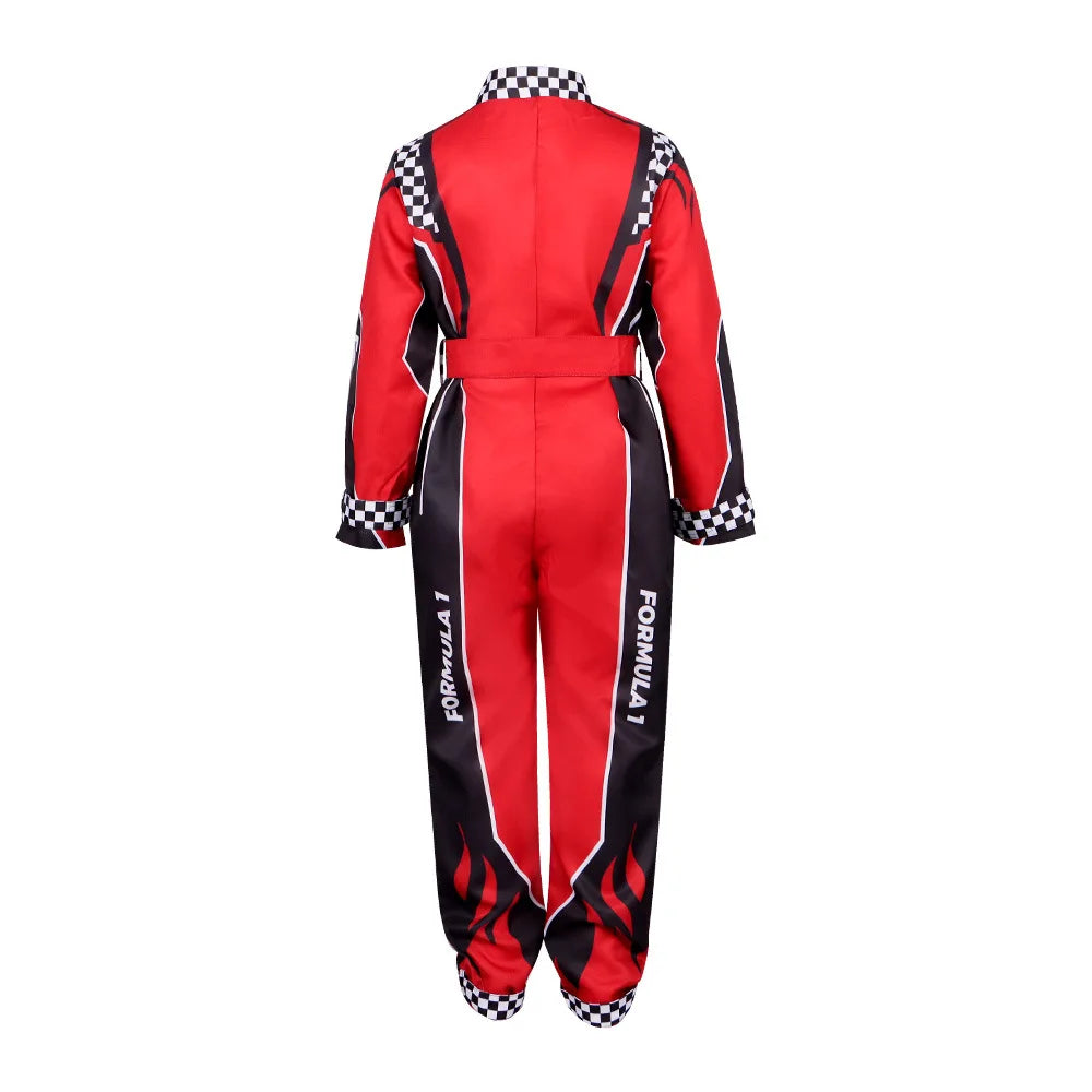 Red Racing Jumpsuit – Classic One-Piece Costume for Karting and Cosplay