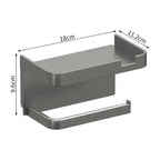 Wall Mounted Toilet Paper Holder – Plastic Storage Shelf for Bathroom