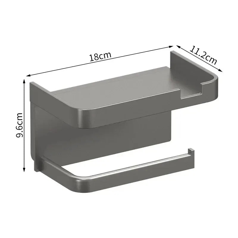 Wall Mounted Toilet Paper Holder – Plastic Storage Shelf for Bathroom