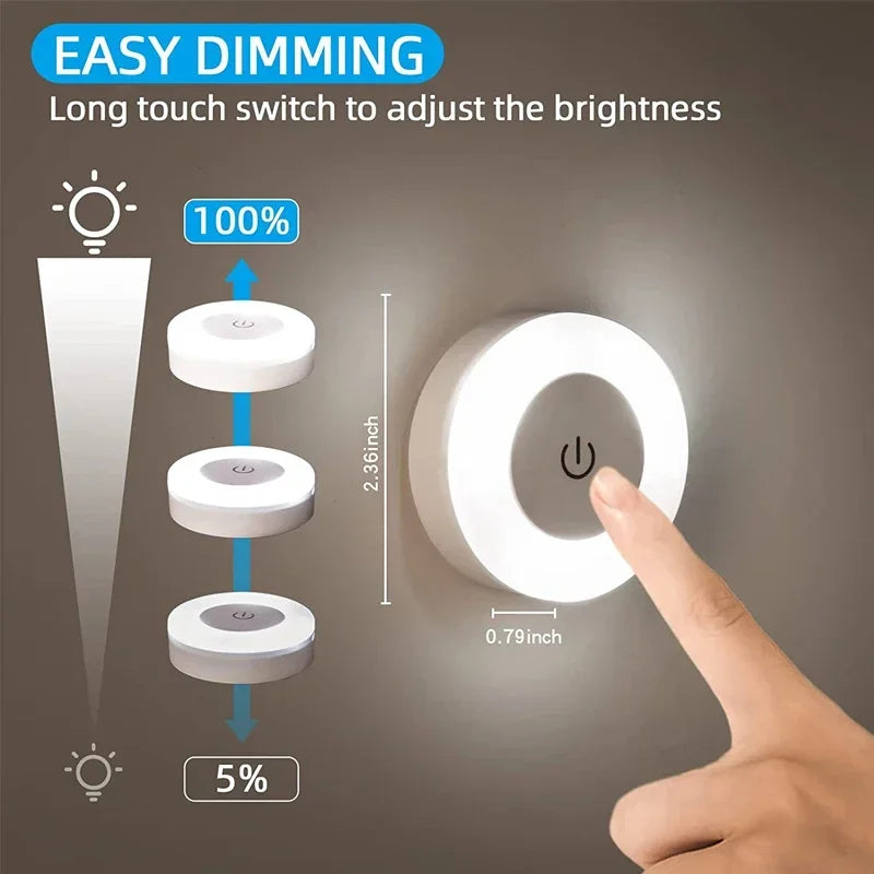 Magnetic USB LED Night Light – Portable Rechargeable Lamp for Bedroom and Kitchen