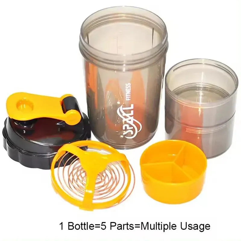 3-Layer Protein Shaker Bottle – Large Capacity Mixer for Fitness Gym Workouts