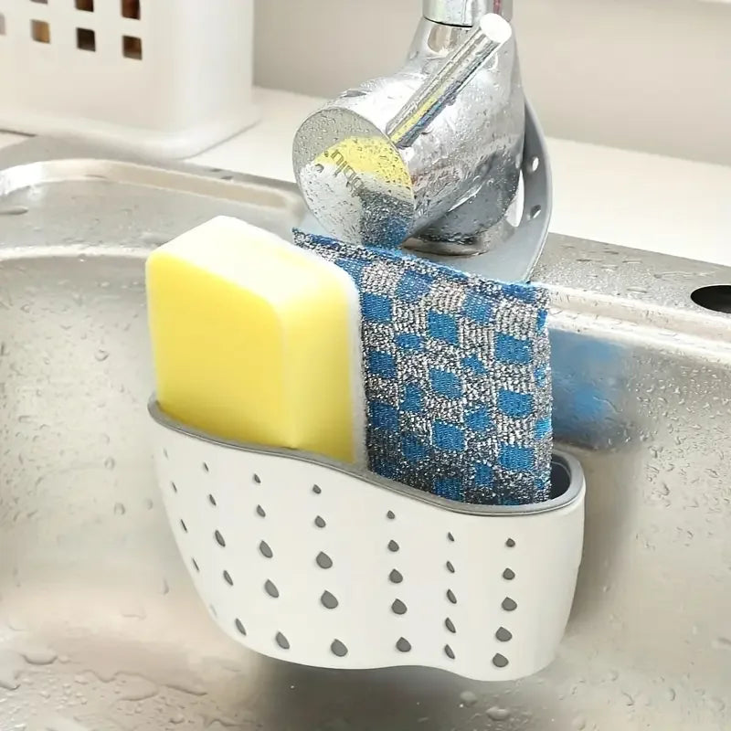 Adjustable Rubber Sink Caddy – Hanging Faucet Basket for Kitchen Organization