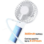 Portable Handheld USB Fan – Rechargeable Stepless Speed Desktop Cooling Fan