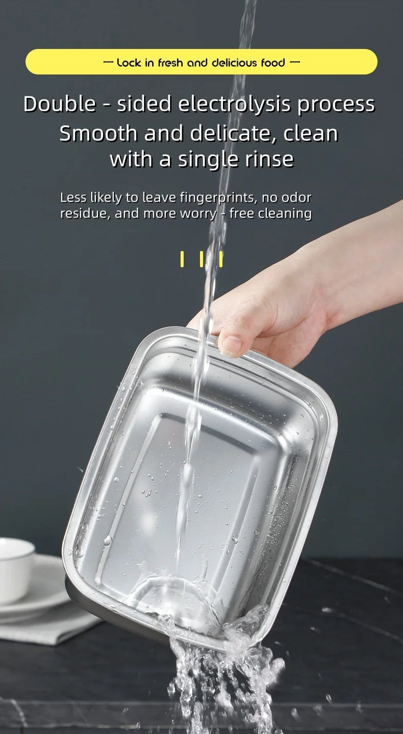Stainless Steel Bento Box – Leak-Proof Food Container for Camping and Lunch
