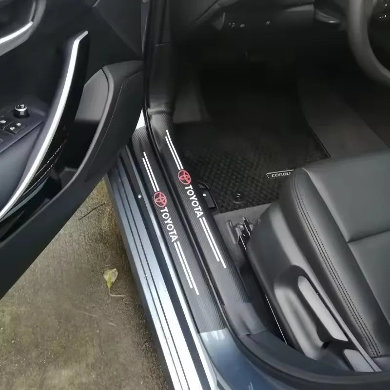 Carbon Fiber Door Threshold Stickers – Scratch Protection for Toyota