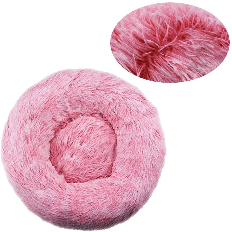 Plush Round Pet Bed – Soft Warm Nest for Large and Medium Dogs or Cats