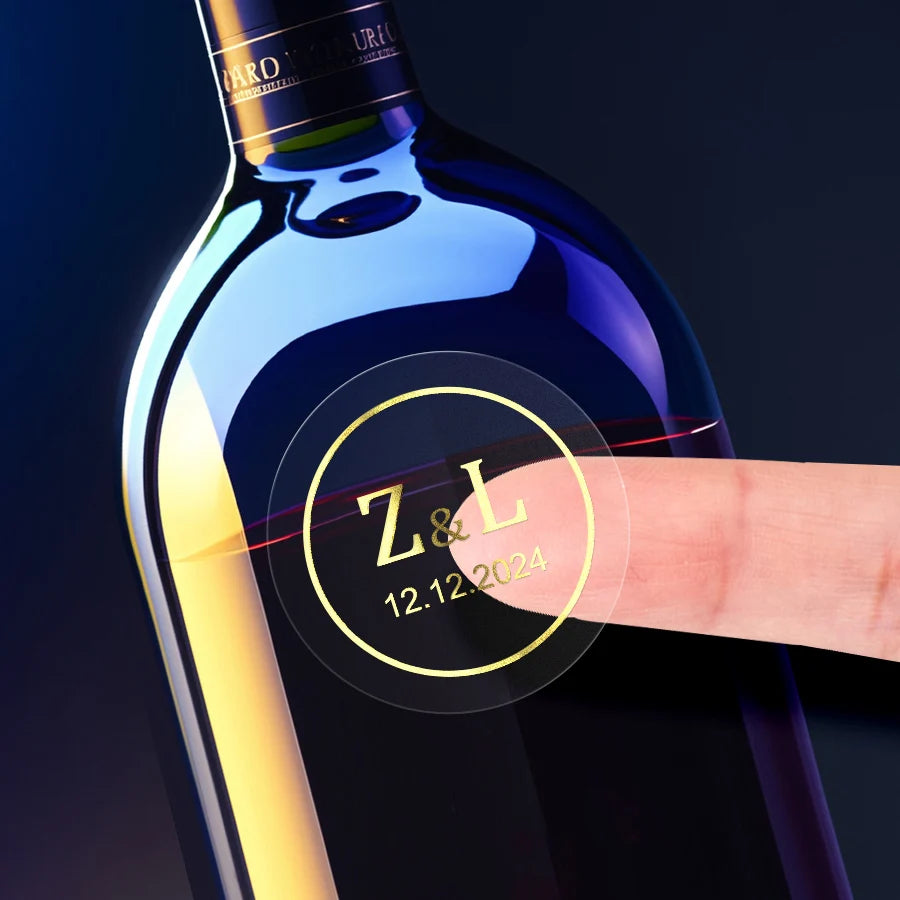 Transparent Gold Waterproof Custom Labels – Elegant Stickers for Packaging