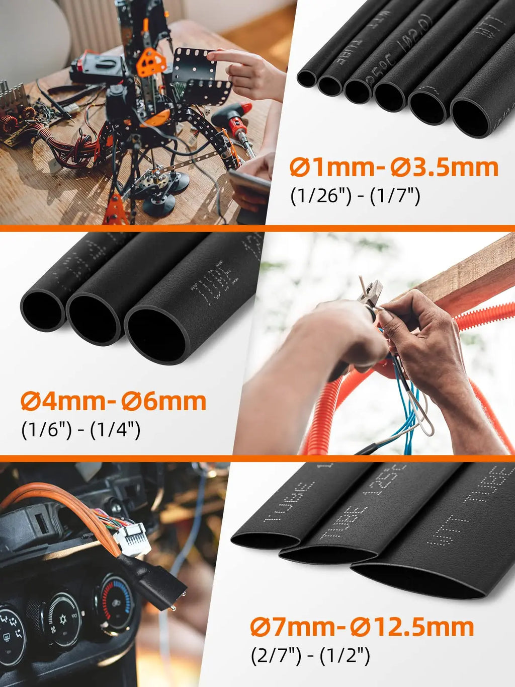 Heat Shrink Tubing Kit – Waterproof Electric Wire Insulation for Cable Repair