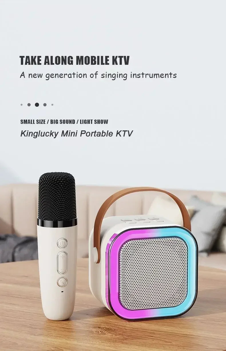 Portable Karaoke Speaker – RGB Wireless System for Kids Family Singing