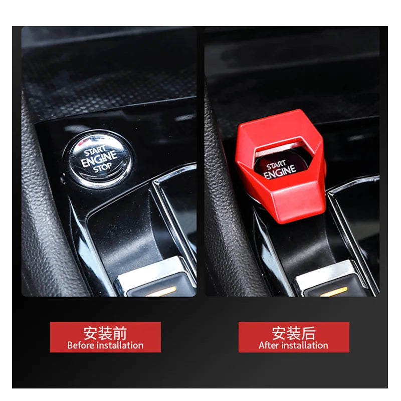 Engine Start Stop Button Cover – Decorative Sticker for Universal Car Interior