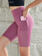 High Waist Yoga Shorts – Quick Dry Knee Length Pants for Gym Fitness