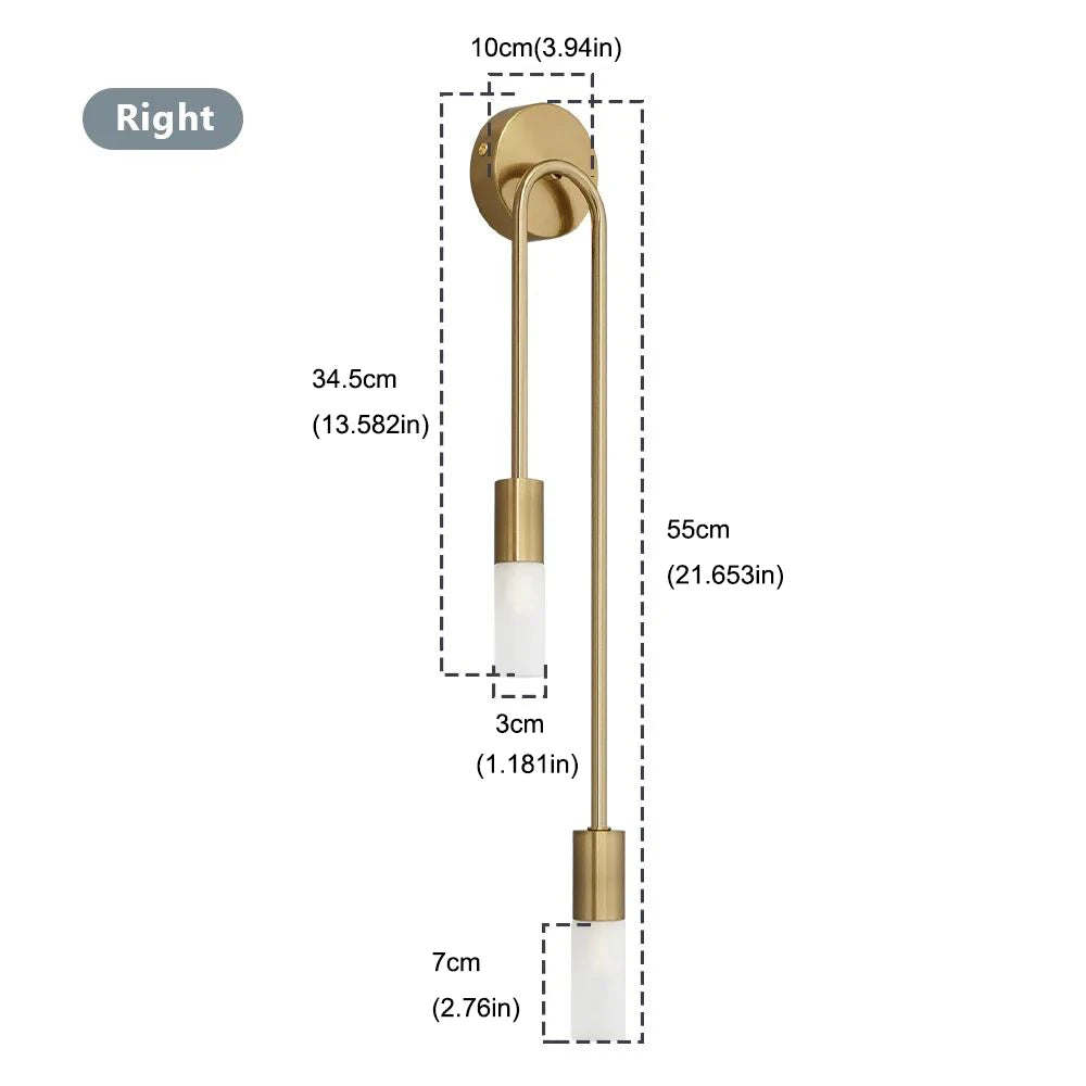 Modern LED Wall Lamp – Minimalist Black and Gold Lighting for Home Decor