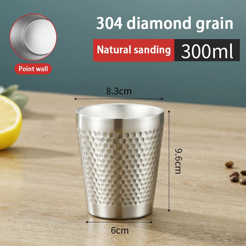 Stainless Steel Diamond Hammer Cup – Insulated Outdoor Camping Drinkware