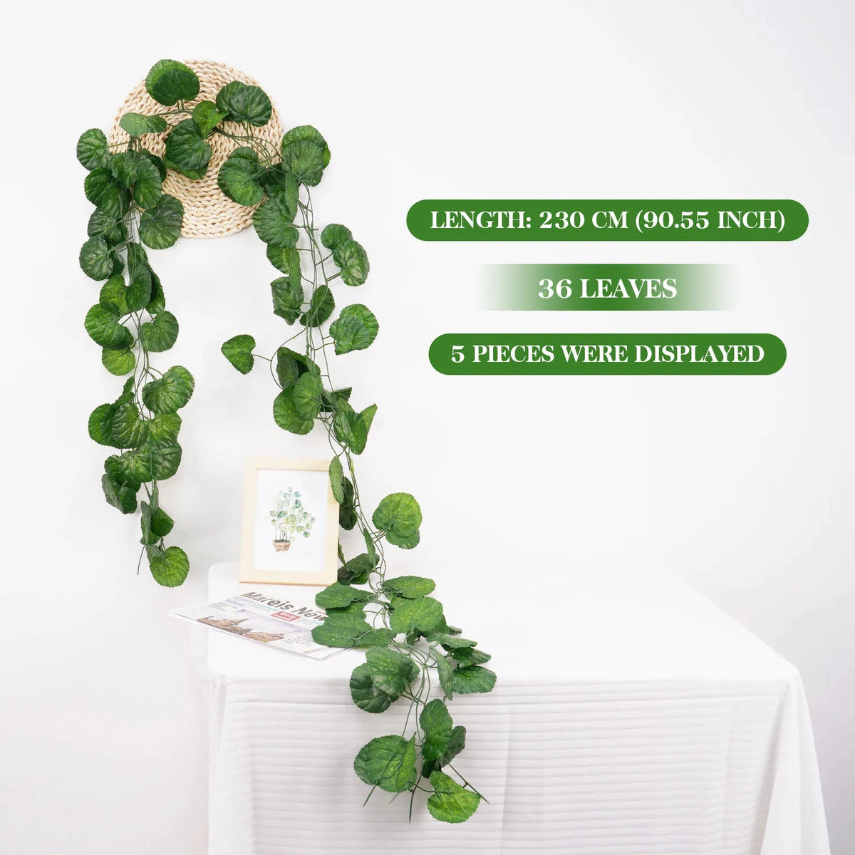 Artificial Ivy Leaf Garland – 2.1M Silk Hanging Vine for Home Garden Decor