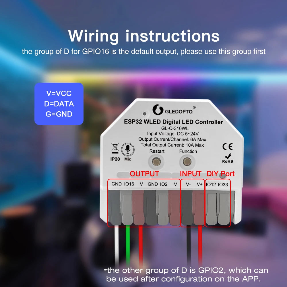 WLED LED Controller – ESP32 Smart Music Sync for DIY Lighting Projects