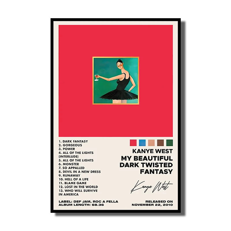 Kanye West Canvas Poster – HD Music Album Art for Home Wall Decor