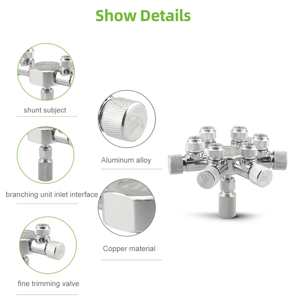 CO2 Splitter Regulator – 2-Way Needle Valve for Aquarium Tank Systems