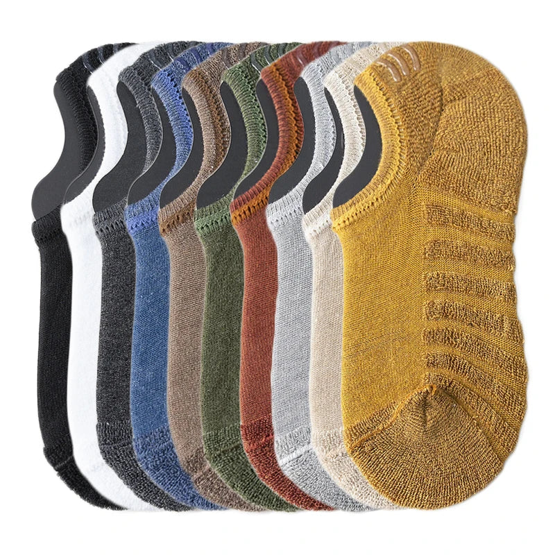 Cotton Low-Cut Ankle Socks – Breathable Casual Footwear for Men