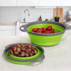 Collapsible Silicone Colander – Foldable Strainer for Kitchen Fruit Washing