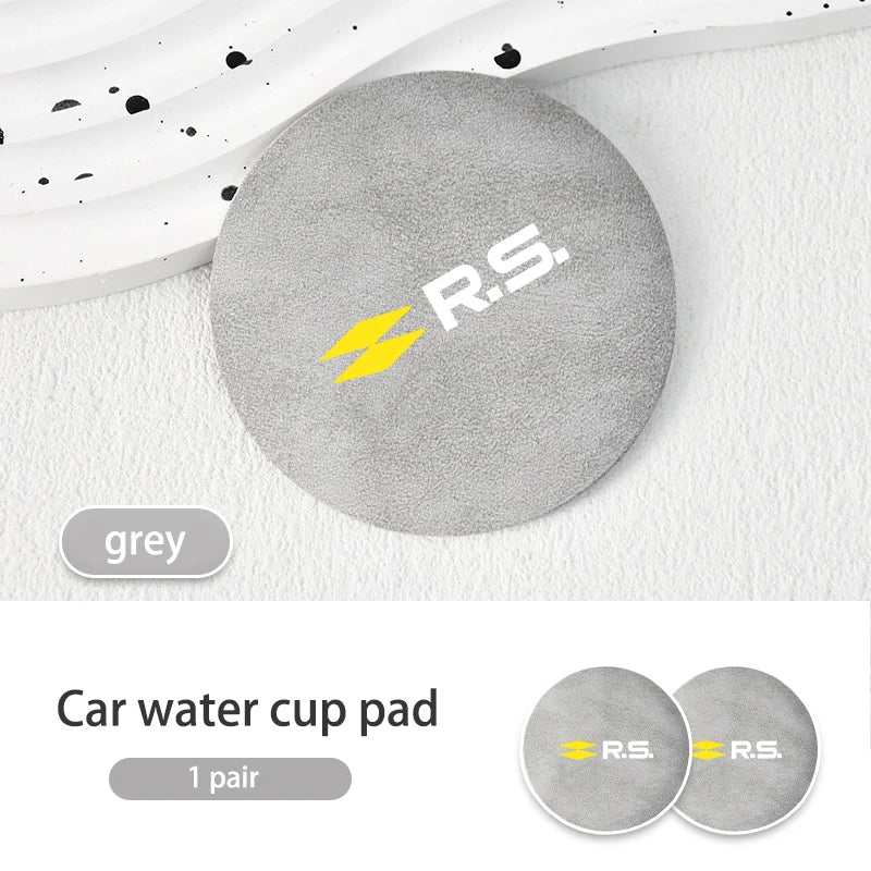 Suede Car Cup Holder Coasters – Anti-Slip Accessories for Renault Vehicles