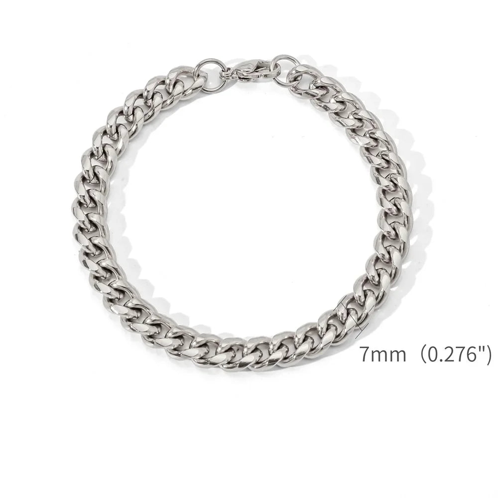 Gold Stainless Steel Cuban Chain Bracelet – Unisex Hip Hop Jewelry