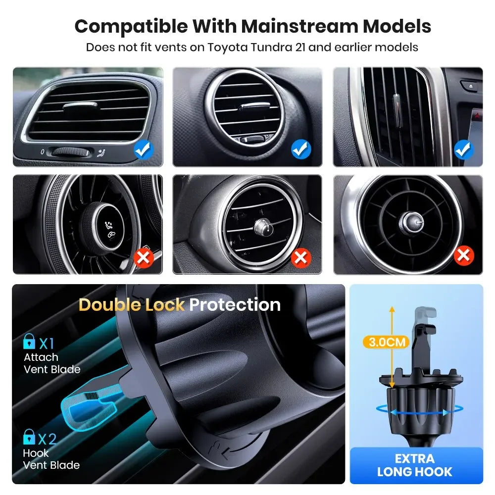 Gravity Car Phone Holder – Metallic Air Vent Mount for Hands-Free Driving