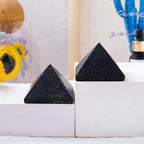 Natural Shungite Pyramid – Polished Raw Stone for Home Feng Shui Decor