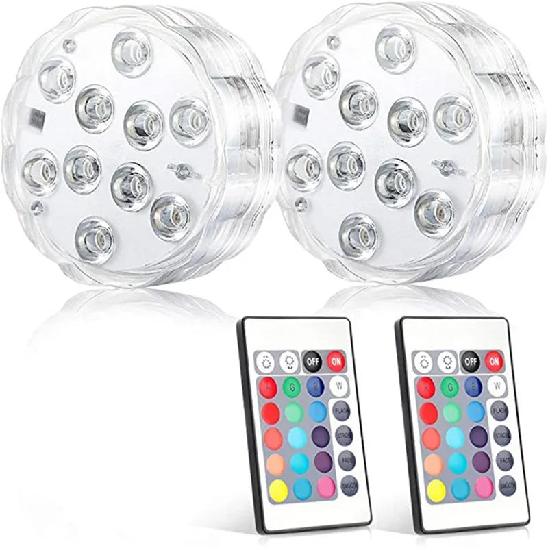 RGB LED Submersible Light – Waterproof Battery Operated Decor for Pool Parties