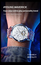 OLEVS Automatic Mechanical Watch – Skeleton Flywheel for Men's Business Wear