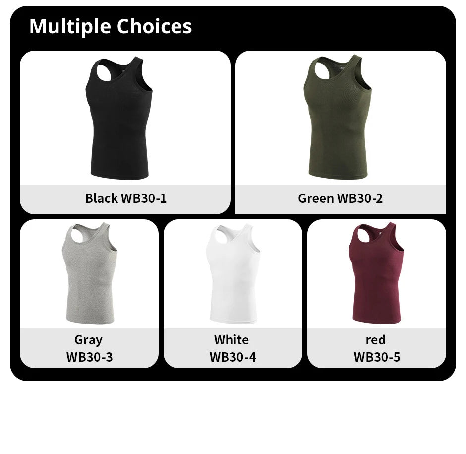 Cotton Sleeveless Vests – Multi-size Solid Sports Tanks for Men and Teenagers