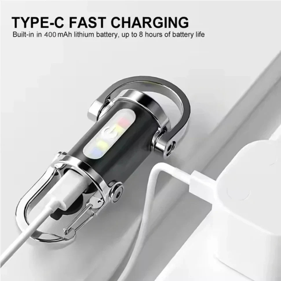 Rechargeable COB Keychain Flashlight – Portable Pocket Light for Camping