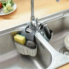 Adjustable Rubber Sink Caddy – Hanging Faucet Basket for Kitchen Organization