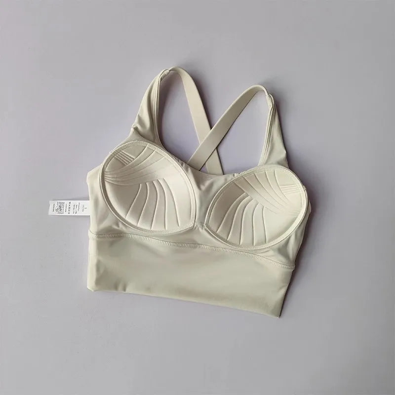Shock-Absorbing Yoga Sports Bra – Breathable Fitness Top for Gym Workout