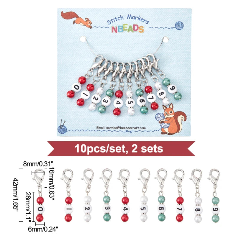 Christmas Enamel Stitch Markers – Alloy Crochet Charms for Knitting Projects