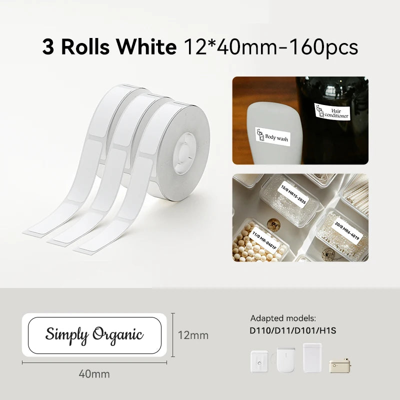 Waterproof Thermal Label Stickers – Adhesive Paper for D11/D110/D101 Printers