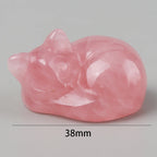 Carved Crystal Cat Figurine – Natural Stone Animal Statue for Home Decor
