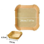Square Air Fryer Parchment Liners – 23cm Non-stick Paper for Baking Cooking
