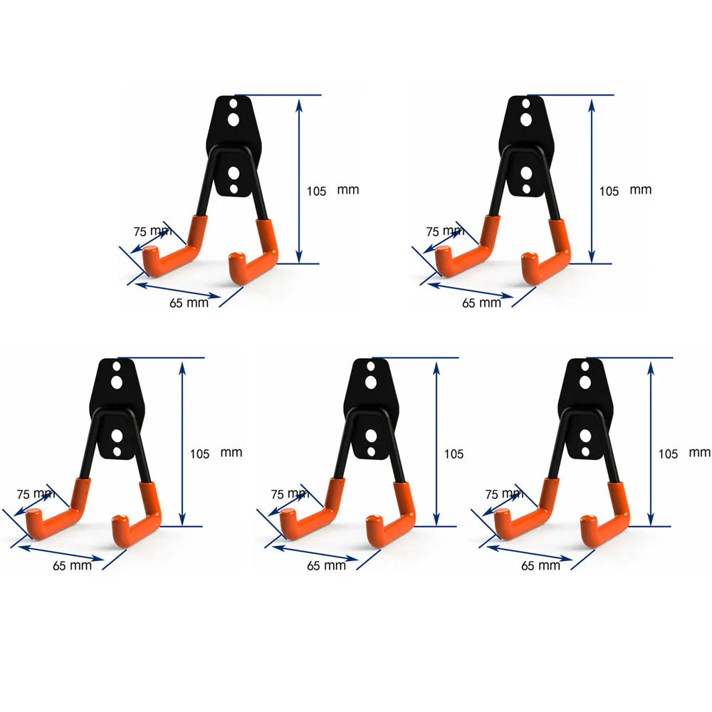 Heavy Duty Metal Wall Hook – Anti-slip Storage Hanger for Garage Garden Tools