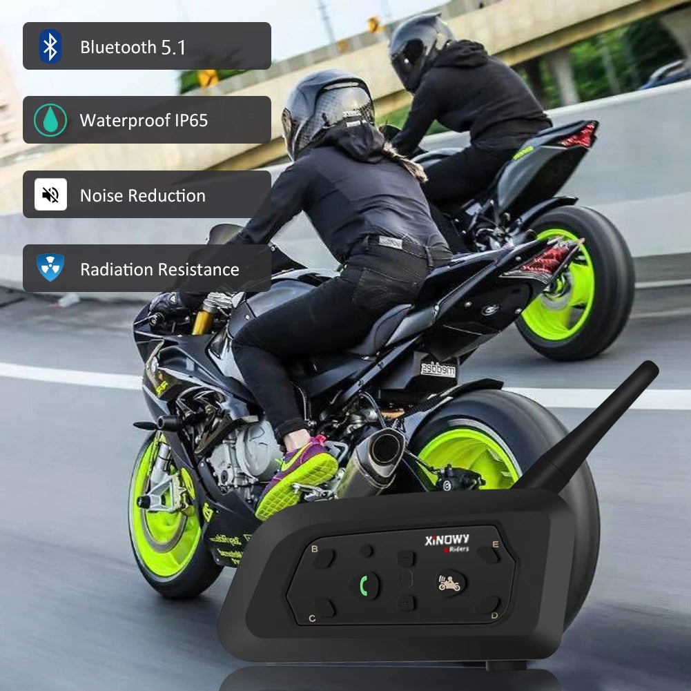 Motorcycle Bluetooth Helmet Intercom – Wireless Headset for Group Riding
