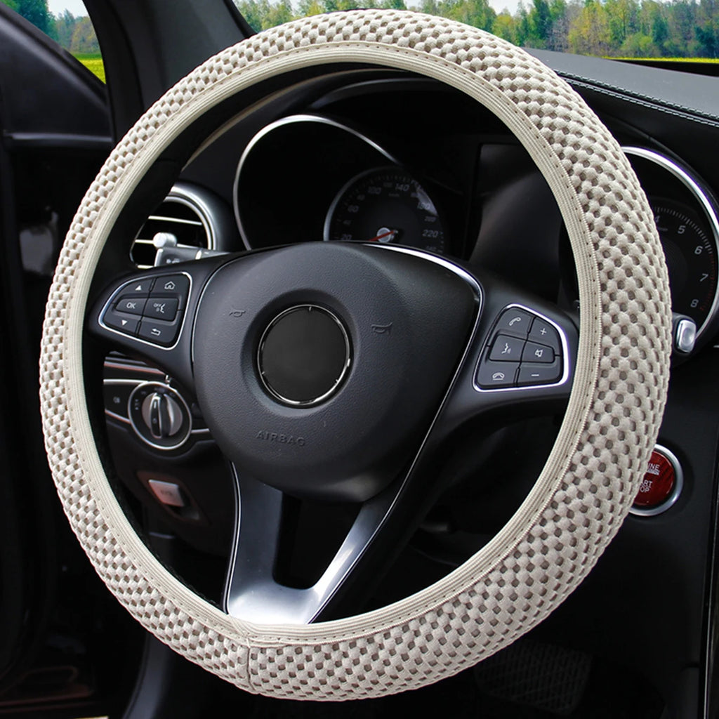 Breathable Mesh Car Steering Wheel Cover – Comfortable Grip for Women