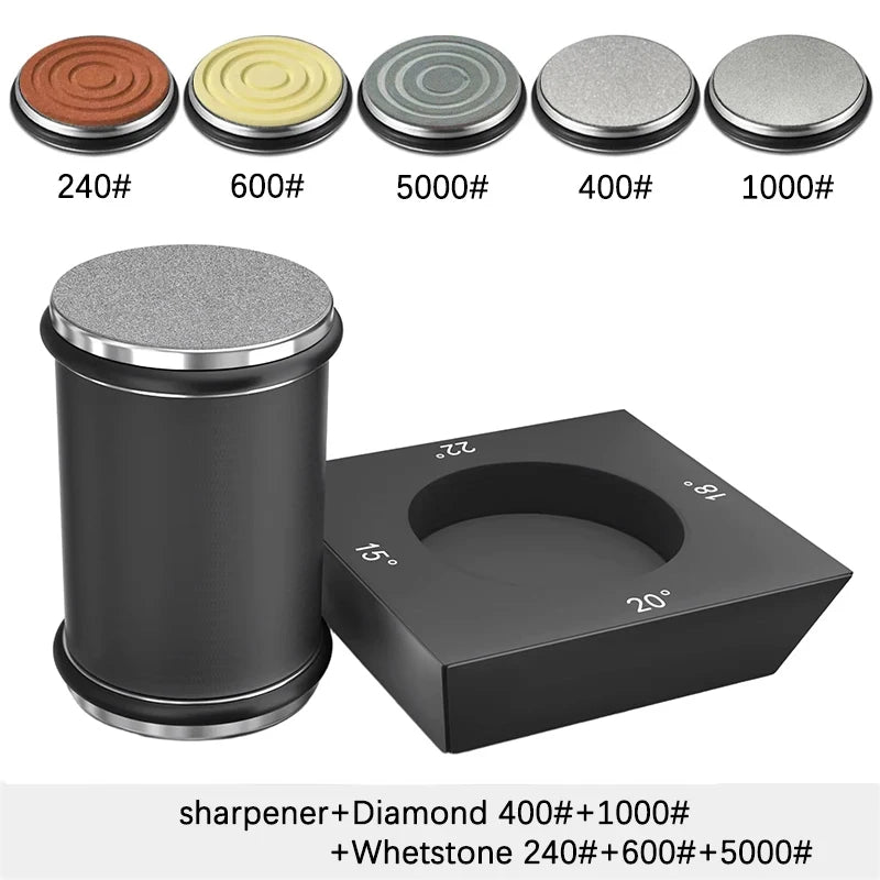 Rolling Knife Sharpener – Diamond Whetstone Kit for Straight Edge Blades