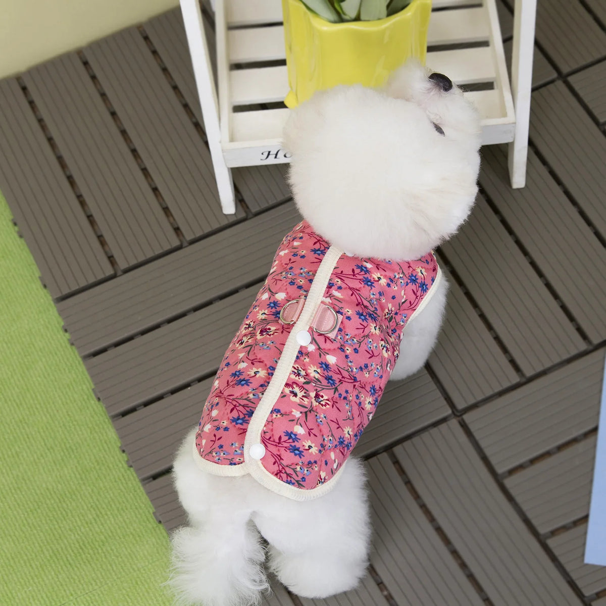 Floral Fleece Vest – Warm Winter Apparel for Small to Medium Dogs and Cats